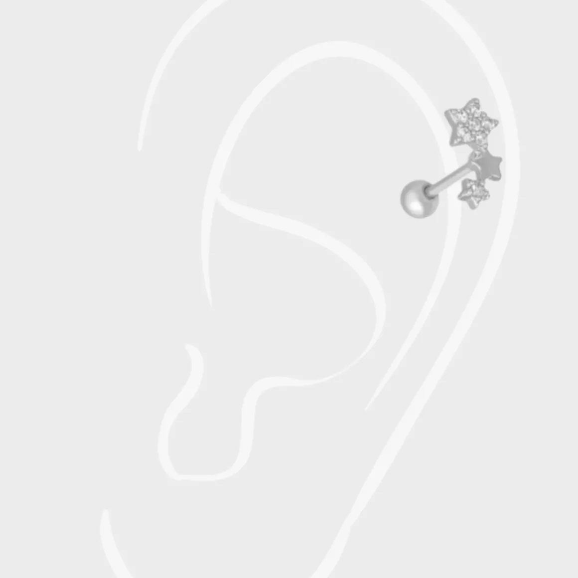 Winther Studio Piercingsmykker | Øreringe*Billo Star Piercing Sølv