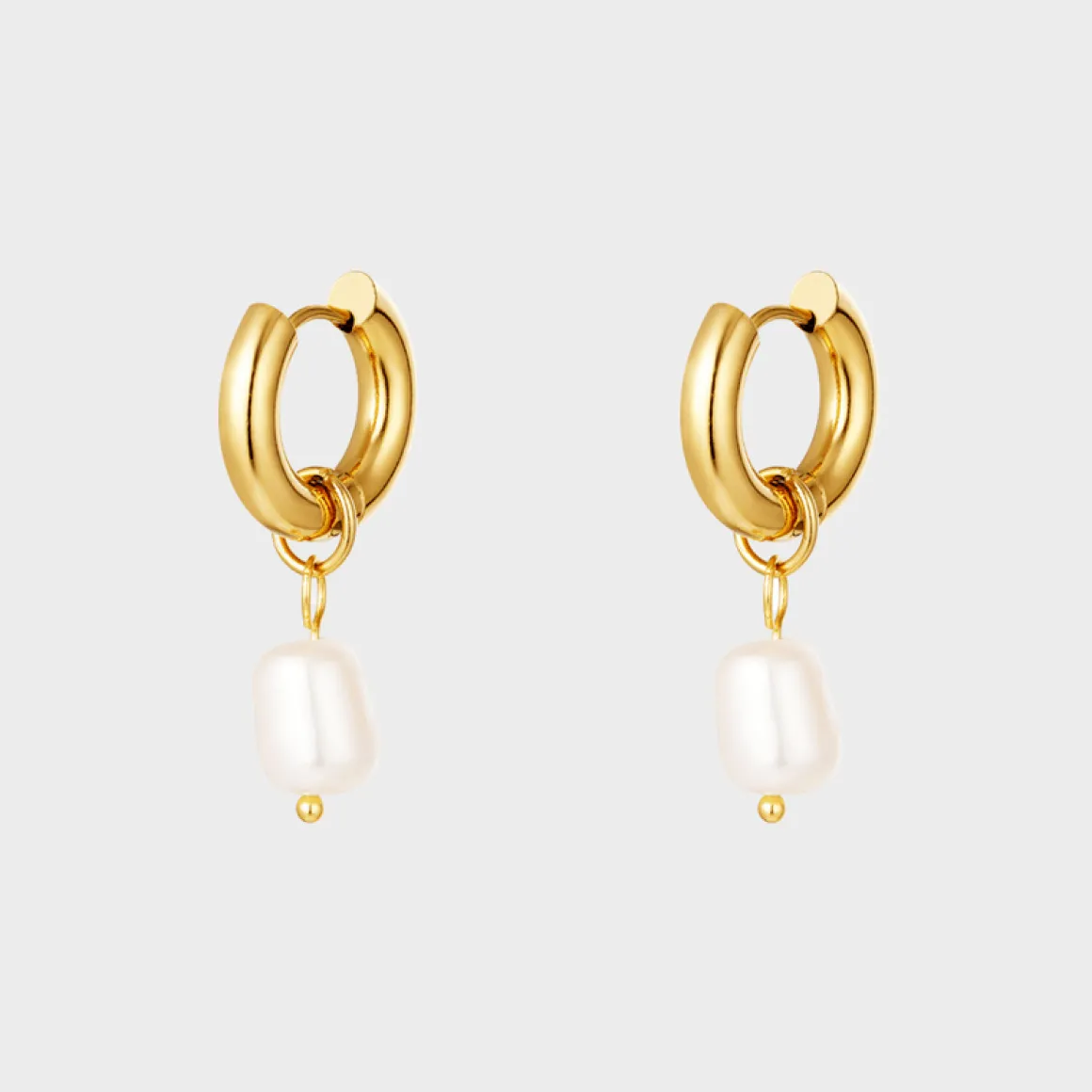 Winther Studio Øreringe*Chunky Pearl Hoops Sølv