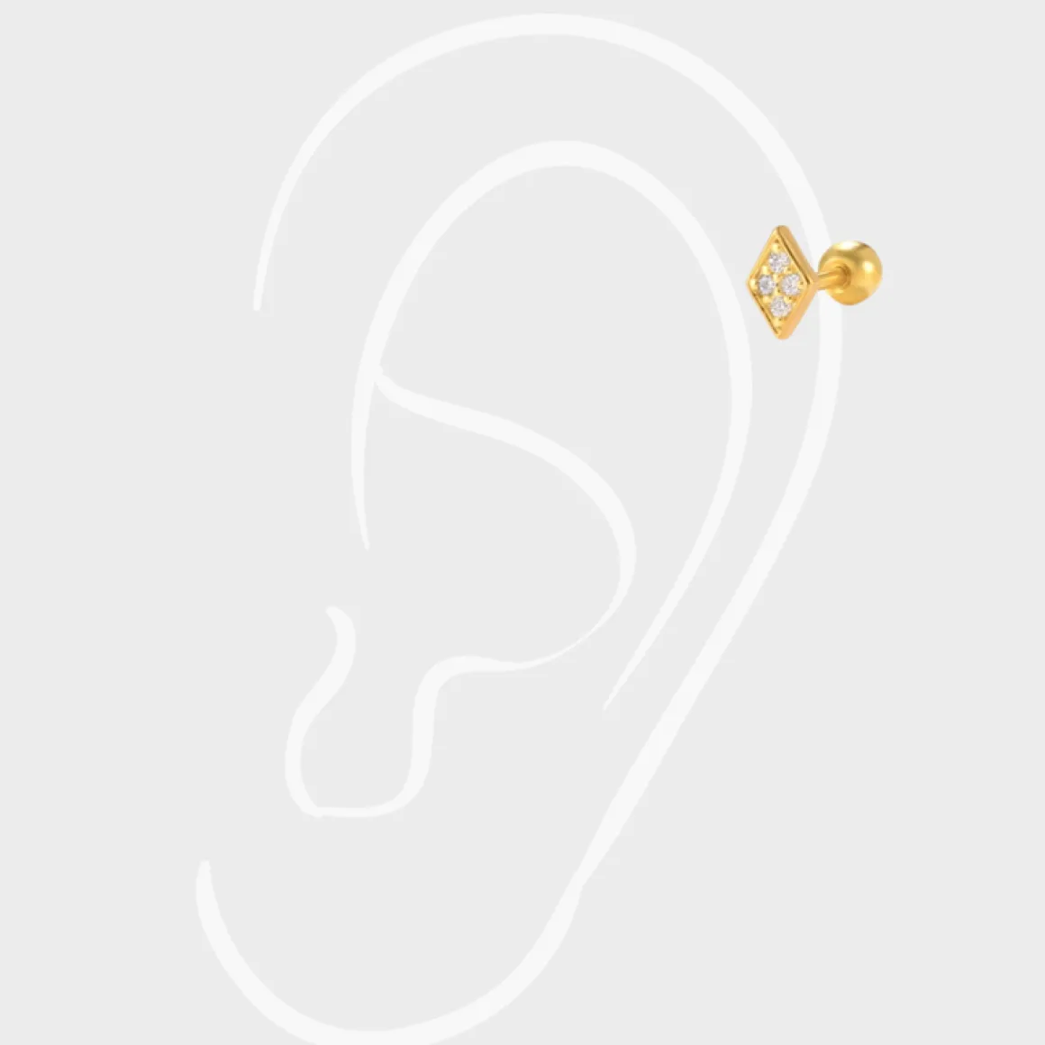 Winther Studio Øreringe | Piercingsmykker*Crystal Diamond Piercing Sølv