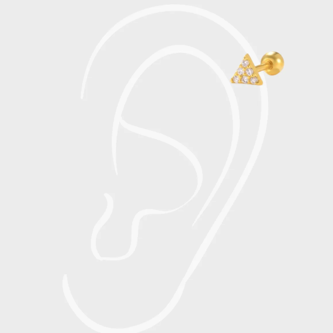 Winther Studio Øreringe | Piercingsmykker*Crystal Triangle Piercing