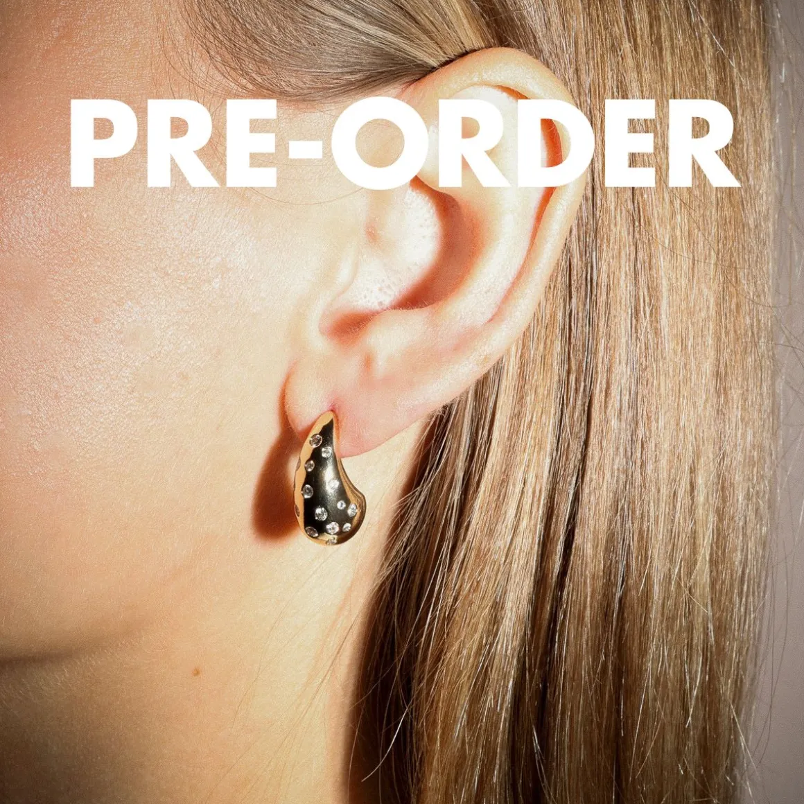 Winther Studio Øreringe*Drop Stone Øreringe - Pre-Order Guld
