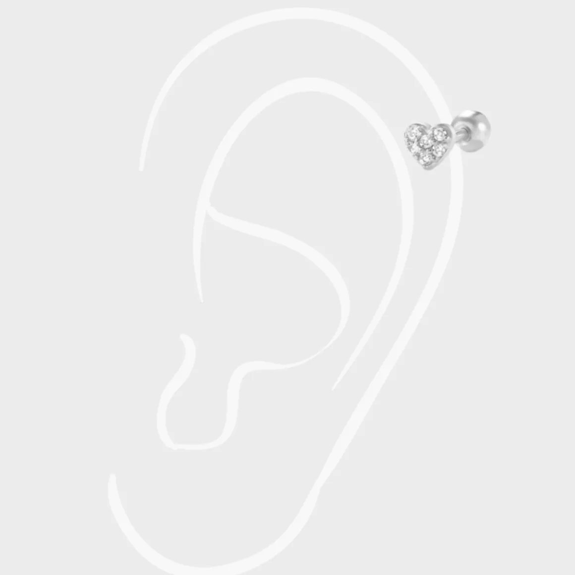 Winther Studio Øreringe | Piercingsmykker*Heart Piercing Sølv
