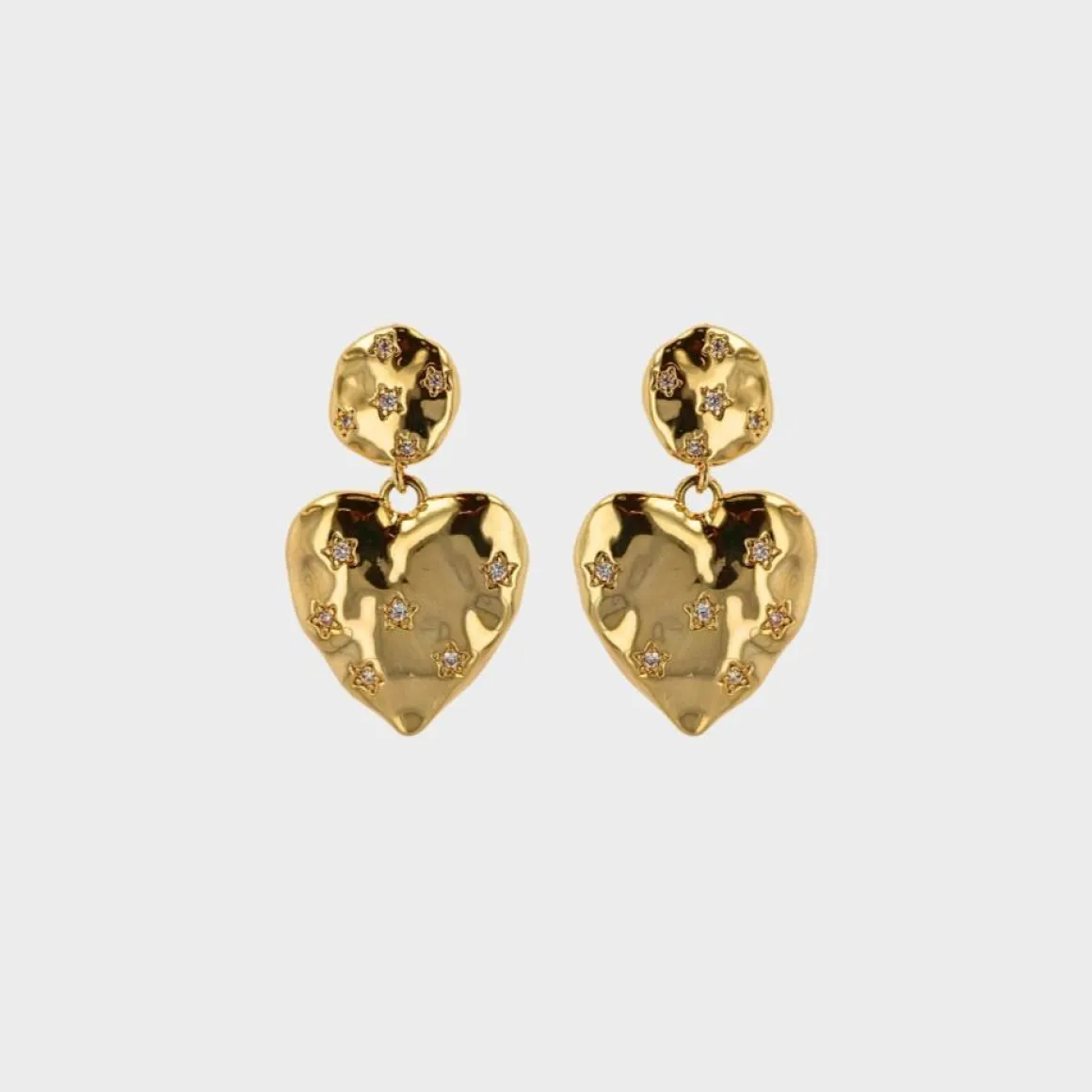 Winther Studio Øreringe*Heart Stone Øreringe Guld