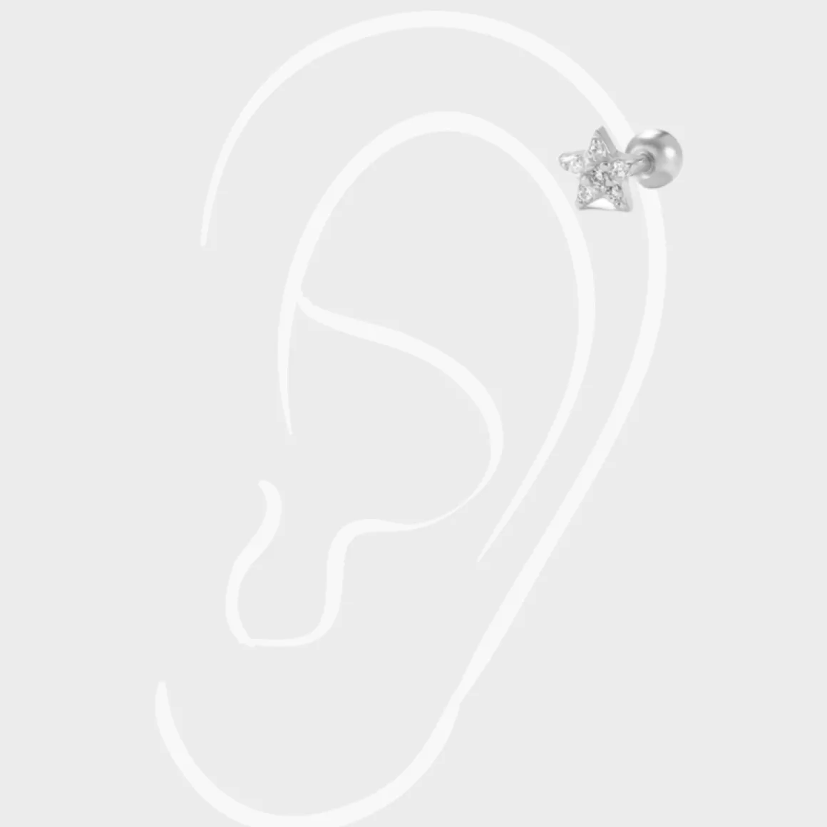 star_piercing_2.webp Winther Studio Øreringe | Piercingsmykker*Star Piercing Sølv